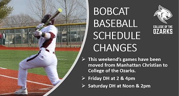 Baseball schedule changes announcement w/ pic of batter swinging