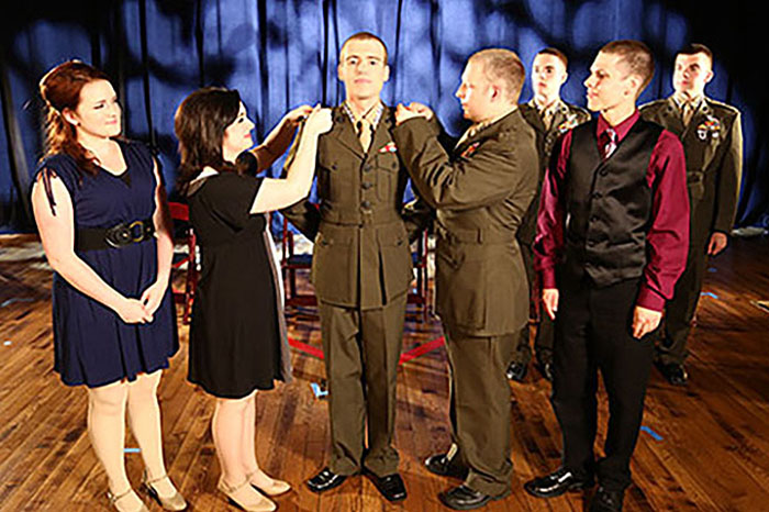Four Star Pinning Ceremony depicted in play