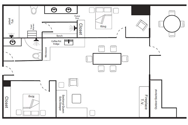 Presdiential Suite floor plan at The Keeter Center